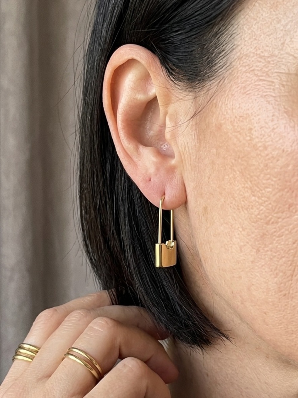 - Safety Pin Hoops Earrings • Gold Safety Pin Earrings • Modern Geometric